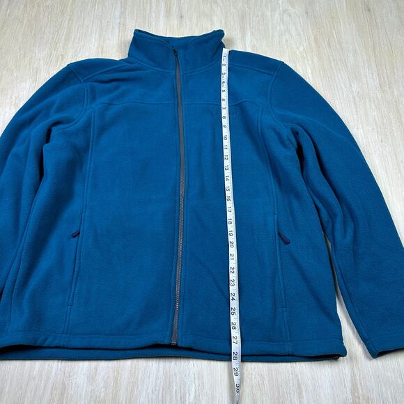 LL Bean Blue Fleece Outdoor Hiking Full Zip Hoodless Sweater Jacket Men's XL - Picture 8 of 16